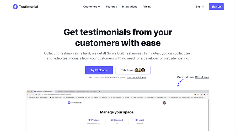 Get testimonials from your customers with ease