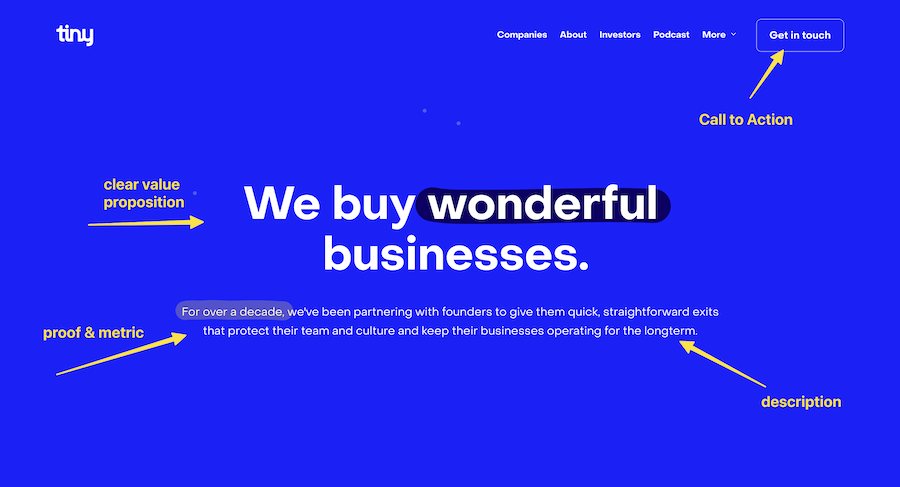 Tiny Landing Page Example